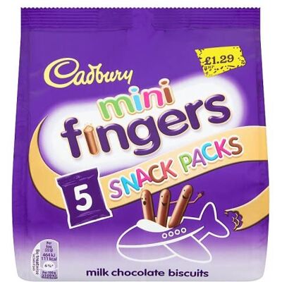 Cadbury Mini Finger Snack Pack 115g Cadbury Mini Finger Snack Pack 115g