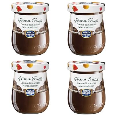 MENZ&GASSER , Crema Spalmabile di Marroni Prima Frutta, Realizzata con Frutta di Alta Qualità IQF, Lavorata con Passione in Trentino-Südtirol, Naturalmente Senza Glutine, Vegan, 4 Vasi da 340 g MENZ&GASSER , Crema Spalmabile di Marroni Prima Frutta, Realizzata con Frutta di Alta Qualità IQF, Lavorata con Passione in Trentino-Südtirol, Naturalmente Senza Glutine, Vegan, 4 Vasi da 340 g