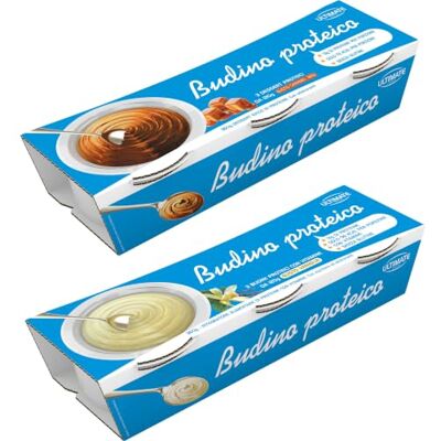 ULTIMATE ITALIA 2 budini proteici gusti assortiti (1 caramel mou + 1 vaniglia) 2 confezioni da 3 pz da 120g ULTIMATE ITALIA 2 budini proteici gusti assortiti (1 caramel mou + 1 vaniglia) 2 confezioni da 3 pz da 120g