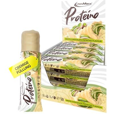 IronMaxx Proteina, barretta proteica a base di cialde con ripieno cremoso, barretta proteica ridotta zucchero, gusto Sapore Bianco Pistachio, barrette da 30g (confezione da 12) IronMaxx Proteina, barretta proteica a base di cialde con ripieno cremoso, barretta proteica ridotta zucchero, gusto Sapore Bianco Pistachio, barrette da 30g (confezione da 12)