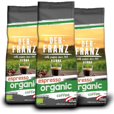 Der-Franz Espresso biologico caffè, chicchi interi, 3 x 500 g Der-Franz Espresso biologico caffè, chicchi interi, 3 x 500 g