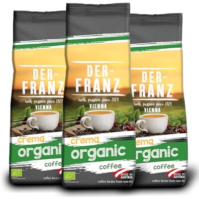 Der-Franz Crema biologico caffè, chicchi interi, 3 x 500 g Der-Franz Crema biologico caffè, chicchi interi, 3 x 500 g