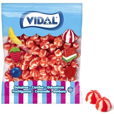 Vidal Caramelle Gommose Baci Twist Fragola Panna Kiss Busta da 1 Kg Vidal Caramelle Gommose Baci Twist Fragola Panna Kiss Busta da 1 Kg
