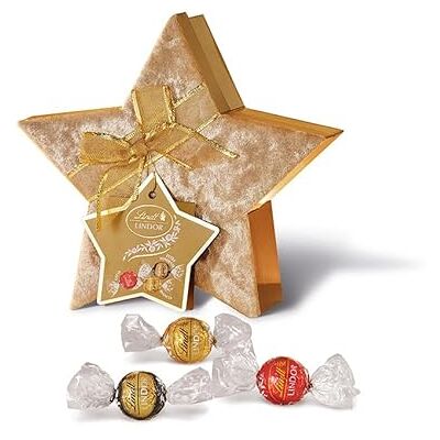 Lindt LINDOR Scatola Regalo Stella con cioccolatini LINDOR di cioccolato al Latte 150g, Idea Regalo Lindt LINDOR Scatola Regalo Stella con cioccolatini LINDOR di cioccolato al Latte 150g, Idea Regalo