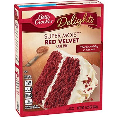 Betty Crocker Super Moist Cake Mix, Red Velvet, 15.25 oz Box Betty Crocker Super Moist Cake Mix, Red Velvet, 15.25 oz Box