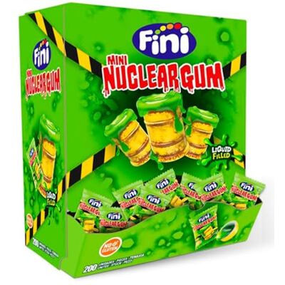 Fini Mini Nuclear Gum Gomme da Masticare con Ripieno Liquido Espositore da 200pz, Senza Glutine Fini Mini Nuclear Gum Gomme da Masticare con Ripieno Liquido Espositore da 200pz, Senza Glutine
