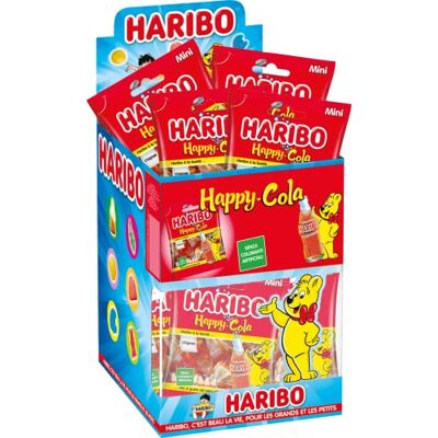 HARIBO Mini Happy Cola, Caramelle Gommose, Gusto Cola, 1200gr HARIBO Mini Happy Cola, Caramelle Gommose, Gusto Cola, 1200gr