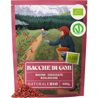NaturaleBio Bacche di Goji Bio Essiccate come Snack 450 g. Bacche di goji essiccate ricche di fibre, per smoothie, bowl, dolci e snack. NaturaleBio Bacche di Goji Bio Essiccate come Snack 450 g. Bacche di goji essiccate ricche di fibre, per smoothie, bowl, dolci e snack.