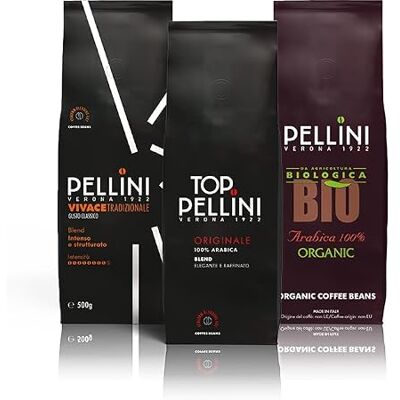Pellini set degustazione caffè in grani Top, Bio, Vivace, 3 confezioni da 500g (1,5 kg) Pellini set degustazione caffè in grani Top, Bio, Vivace, 3 confezioni da 500g (1,5 kg)