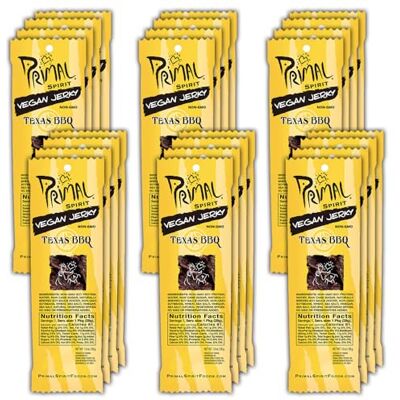 Primal Spirit Foods Primal Strips Meatless Vegan Jerky, Texas BBQ, 1 Ounce (Pack of 24) by Primal Spirit Primal Spirit Foods Primal Strips Meatless Vegan Jerky, Texas BBQ, 1 Ounce (Pack of 24) by Primal Spirit
