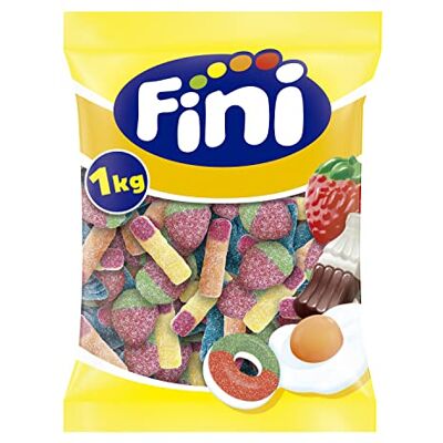 Fini Sour Booom Mix Caramelli Acidi Dolci Assortiti di gomma Pica senza glutine e senza grassi Salva per feste e regali 1 kg Fini Sour Booom Mix Caramelli Acidi Dolci Assortiti di gomma Pica senza glutine e senza grassi Salva per feste e regali 1 kg