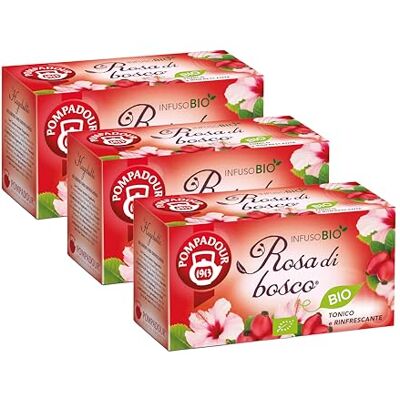 Pompadour , Infuso Rosa di Bosco BIO, 54 Filtri (3 Confezioni da 18 Filtri), Fruttato e Dissetante, Senza Lattosio, Glutine e Allergeni, Vegan Pompadour , Infuso Rosa di Bosco BIO, 54 Filtri (3 Confezioni da 18 Filtri), Fruttato e Dissetante, Senza Lattosio, Glutine e Allergeni, Vegan