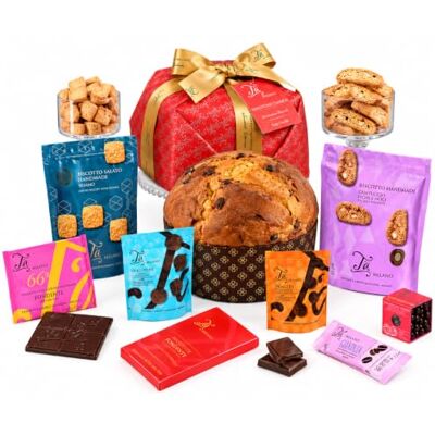 Passerini T'a Milano MILANO Cesto Natalizio Gourmet, Panettone Artigianale e Specialita Dolci e Salate, 9 Pezzi, 1,23 kg Passerini T'a Milano MILANO Cesto Natalizio Gourmet, Panettone Artigianale e Specialita Dolci e Salate, 9 Pezzi, 1,23 kg