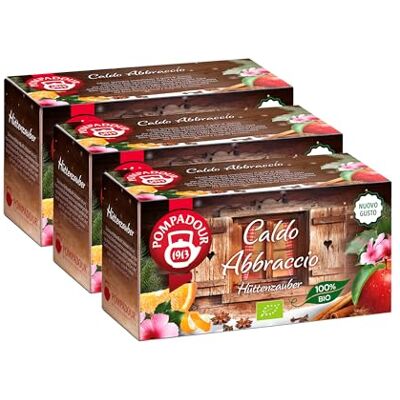 Pompadour , Infuso Caldo Abbraccio, 60 Filtri (3 Confezioni da 20 Filtri), al Gusto di Arancia e Uvetta al Rhum, Ideale per le Fredde Sere d'Inverno, Senza Lattosio, Glutine e Allergeni, Vegan Pompadour , Infuso Caldo Abbraccio, 60 Filtri (3 Confezioni da 20 Filtri), al Gusto di Arancia e Uvetta al Rhum, Ideale per le Fredde Sere d'Inverno, Senza Lattosio, Glutine e Allergeni, Vegan