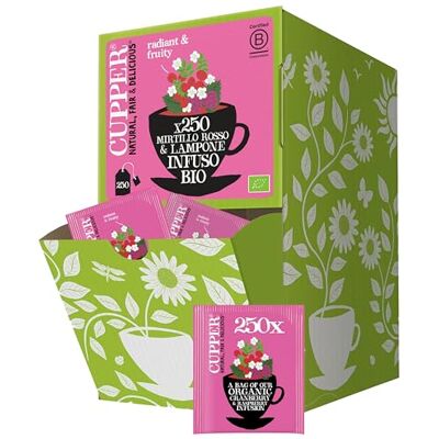 CUPPER Mirtillo Rosso e Lampone Infuso Bio Formato Maxi 250 Bustine CUPPER Mirtillo Rosso e Lampone Infuso Bio Formato Maxi 250 Bustine