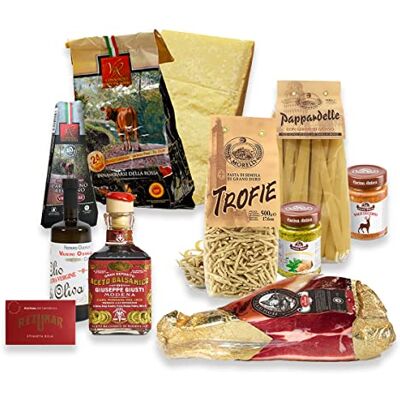 YesEatIs Box Gourmet Cesto Regalo con Parmigiano Reggiano DOP, Prosciutto di Parma DOP, Pasta Artigianale e Specialità Gastronomiche YesEatIs Box Gourmet Cesto Regalo con Parmigiano Reggiano DOP, Prosciutto di Parma DOP, Pasta Artigianale e Specialità Gastronomiche