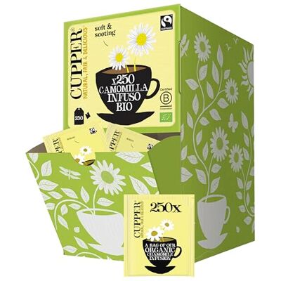 Tè di Camomilla Biologico Cupper - 250 Bustine con Infusori - Tè alle Erbe Tè di Camomilla Biologico Cupper - 250 Bustine con Infusori - Tè alle Erbe