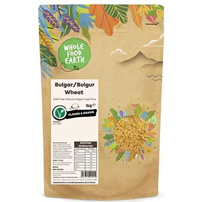 Wholefood Earth Grano bulgaro/bulgur terrestre intero, senza OGM, naturale, vegano, senza latticini, senza zucchero aggiunto, 1 kg Wholefood Earth Grano bulgaro/bulgur terrestre intero, senza OGM, naturale, vegano, senza latticini, senza zucchero aggiunto, 1 kg