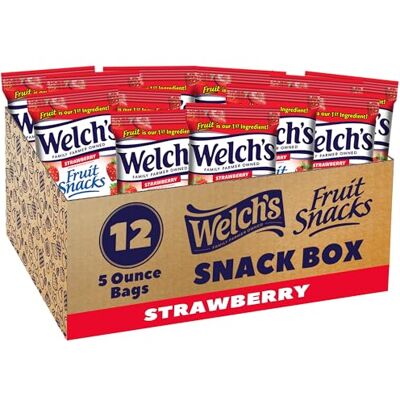 Welch's Welchs Strawberry Fruit Snacks, 5-Ounce (Pack of 12) Welch's Welchs Strawberry Fruit Snacks, 5-Ounce (Pack of 12)