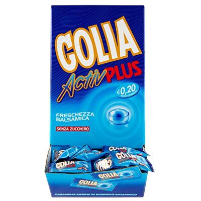 Golia Activ Plus Caramelle al Gusto Menta, Caramelle Balsamiche al Mentolo e Eucaliptolo, Formato Monopezzo, Box da 180 pezzi Incartati Singolarmente Golia Activ Plus Caramelle al Gusto Menta, Caramelle Balsamiche al Mentolo e Eucaliptolo, Formato Monopezzo, Box da 180 pezzi Incartati Singolarmente