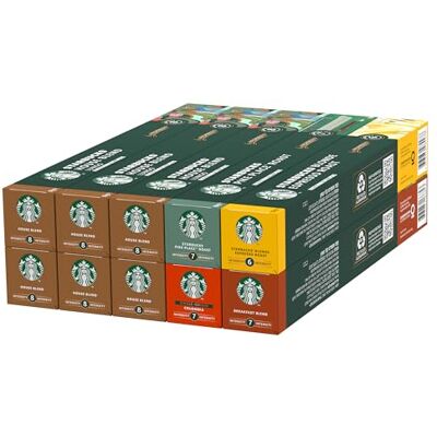Starbucks House Blend Variety Pack by Nespresso Caffè, 10 confezioni da 10 capsule (100 capsule compatibili Nespresso) Esclusiva Amazon Starbucks House Blend Variety Pack by Nespresso Caffè, 10 confezioni da 10 capsule (100 capsule compatibili Nespresso) Esclusiva Amazon