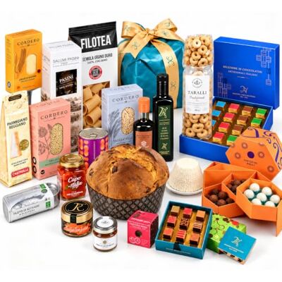 Passerini T'a Milano COURMAYEUR Cesto Natalizio Gourmet, Panettone Artigianale e Specialita Dolci e Salate, 25 Pezzi, 4,59 kg Passerini T'a Milano COURMAYEUR Cesto Natalizio Gourmet, Panettone Artigianale e Specialita Dolci e Salate, 25 Pezzi, 4,59 kg