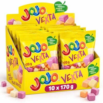 Nestlé JOJO Vexta, caramelle spumose ai gusti di frutta, 10 × 170 g Nestlé JOJO Vexta, caramelle spumose ai gusti di frutta, 10 × 170 g