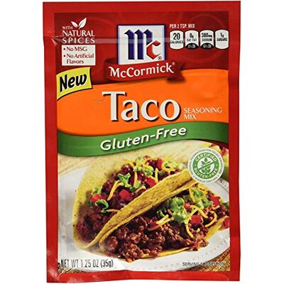McCormick Gluten Free Taco Seasoning Mix (Pack of 4) 1.25 oz Packets by McCormick Gluten Free Taco Seasoning Mix (Pack of 4) 1.25 oz Packets by