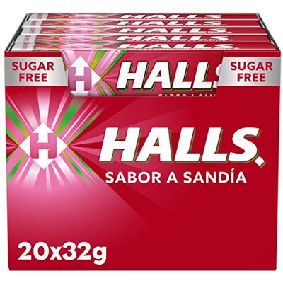 HALLS Anguria, Caramello Senza Zucchero, Scatola di 20 Sticks da 32 g HALLS Anguria, Caramello Senza Zucchero, Scatola di 20 Sticks da 32 g