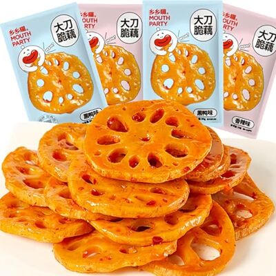 MKSDDF Spuntini cinesi fette di radice di loto piccante strisce piccanti verdure essiccate brasate radice di loto croccante non fritto fette di radice di loto croccanti snack cinesi 30 g* 10 MKSDDF Spuntini cinesi fette di radice di loto piccante strisce piccanti verdure essiccate brasate radice di loto croccante non fritto fette di radice di loto croccanti snack cinesi 30 g* 10
