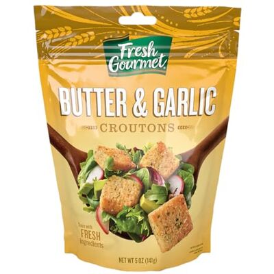 Fresh Gourmet Premium Croutons, Butter and Garlic, 5-Ounce (Pack of 6) Fresh Gourmet Premium Croutons, Butter and Garlic, 5-Ounce (Pack of 6)
