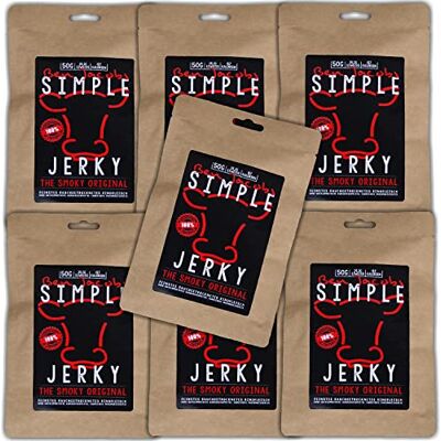 Ben Jacobs Beef Jerky Smoky Original, 5 x 50g, La carne secca numero 1 in Austria, senza additivi, senza conservanti. Ben Jacobs Beef Jerky Smoky Original, 5 x 50g, La carne secca numero 1 in Austria, senza additivi, senza conservanti.