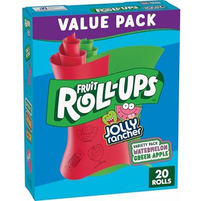 Betty Crocker Varietà Pack Frutta Roll-Up Snack Aromatizzati Di Frutta, Jolly Rancher Verde Mela & Anguria, 20 Conteggio Betty Crocker Varietà Pack Frutta Roll-Up Snack Aromatizzati Di Frutta, Jolly Rancher Verde Mela & Anguria, 20 Conteggio