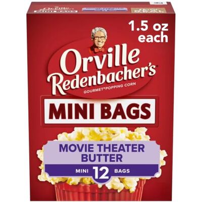 Orville Redenbacher's Popcorn a microonde al burro del cinema, borsa singola da 12 once, 12 pezzi Orville Redenbacher's Popcorn a microonde al burro del cinema, borsa singola da 12 once, 12 pezzi