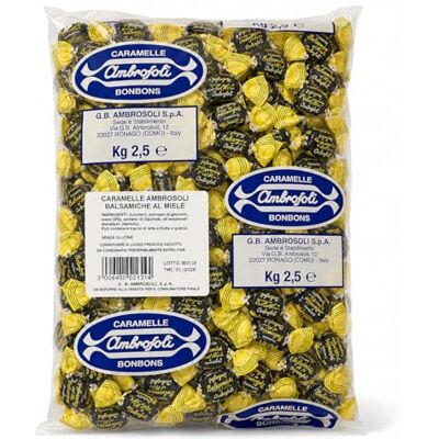 Ambrosoli Caramelle Balsamiche al miele in sacchi da kg. 2,5 Ambrosoli Caramelle Balsamiche al miele in sacchi da kg. 2,5