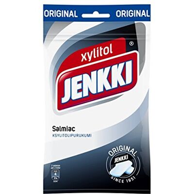 Jenkki Leaf Original Salmiak Salmiac Xylitol Finnish Chewing Bubble Gum Bag 100g. by Chewing Gum Jenkki Leaf Original Salmiak Salmiac Xylitol Finnish Chewing Bubble Gum Bag 100g. by Chewing Gum