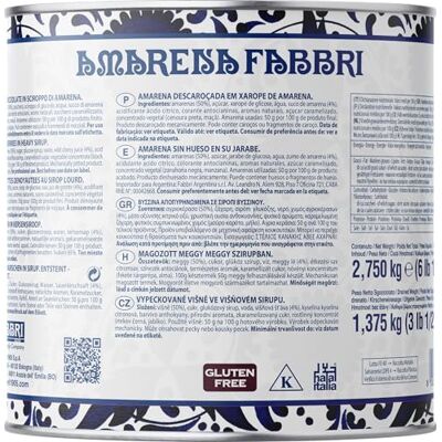 Fabbri Amarena 2,75kg Gluten Free Ideale per Gelateria e Pasticceria Fabbri Amarena 2,75kg Gluten Free Ideale per Gelateria e Pasticceria