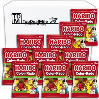 HARIBO Confezione da 10 sacchetti Funky, 10 x 175 g, miscela di frutta e confetti HARIBO Confezione da 10 sacchetti Funky, 10 x 175 g, miscela di frutta e confetti