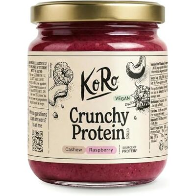 KoRo Crema spalmabile proteica ai lamponi crunchy vegan 500 g 62% di frutta secca Senza olio di palma Fonte di proteine vegetali KoRo Crema spalmabile proteica ai lamponi crunchy vegan 500 g 62% di frutta secca Senza olio di palma Fonte di proteine vegetali