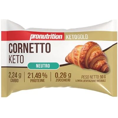 PRONUTRITION CORNETTO KETO NOCARBO 50g Cornetto salato per una dieta keto, con solo 2 grammi di carboidrati a porzione (Box da 4) PRONUTRITION CORNETTO KETO NOCARBO 50g Cornetto salato per una dieta keto, con solo 2 grammi di carboidrati a porzione (Box da 4)