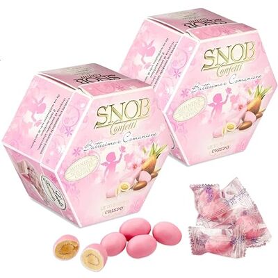Caffetti Confetti Crispo Snob Rosa Lieto Evento 2 x 500g, Confezionati Singolarmente per Battesimo e Comunione con Mandorla e Cioccolato Bianco, Made in Italy per Bomboniera Confettata Formato Convenienza Caffetti Confetti Crispo Snob Rosa Lieto Evento 2 x 500g, Confezionati Singolarmente per Battesimo e Comunione con Mandorla e Cioccolato Bianco, Made in Italy per Bomboniera Confettata Formato Convenienza
