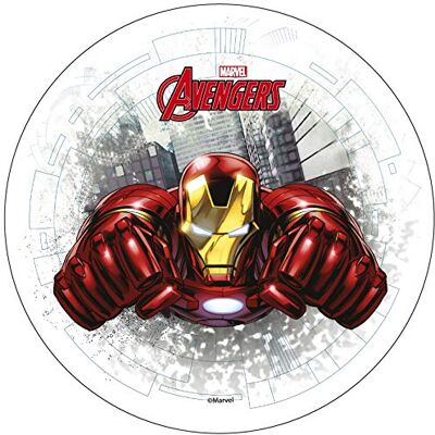 Modecor Topper commestibile per torta, Avengers Iron Man, 20 cm, prodotto con licenza ufficiale - Modecor Topper commestibile per torta, Avengers Iron Man, 20 cm, prodotto con licenza ufficiale -