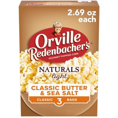 Orville Redenbacher's Naturals Light Classic Butter & Sea Salt Popcorn, 76,3 g, 3 ct Orville Redenbacher's Naturals Light Classic Butter & Sea Salt Popcorn, 76,3 g, 3 ct