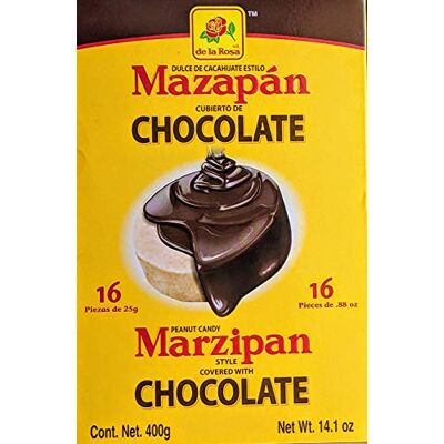 Mazapan con cioccolato Classica caramella messicana di arachidi al marzapane coperta al cioccolato Scatola da 16 Mazapan con cioccolato Classica caramella messicana di arachidi al marzapane coperta al cioccolato Scatola da 16
