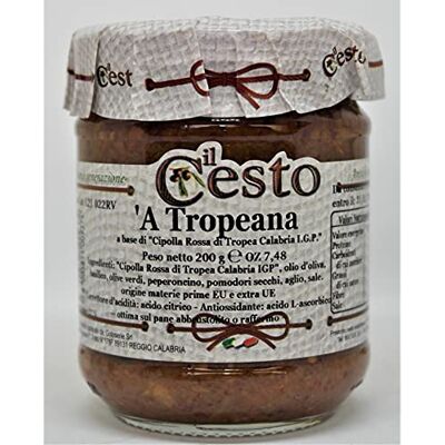 Il Cesto A Tropeana" Cipolla Rossa di Tropea Calabria I.G.P. in Olio di Oliva Prodotti Tipici Specialità Italiana (Grammi 200) Il Cesto A Tropeana" Cipolla Rossa di Tropea Calabria I.G.P. in Olio di Oliva Prodotti Tipici Specialità Italiana (Grammi 200)