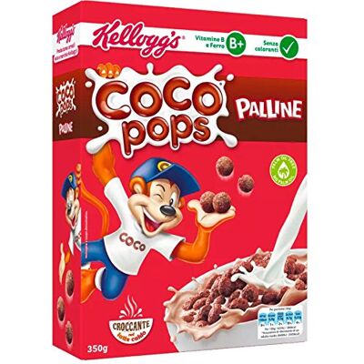Kellogg's CEREALI COCO POPS PALLINE 375 GR CACAO LATTE COLAZIONE RISO SOFFIATO Kellogg's CEREALI COCO POPS PALLINE 375 GR CACAO LATTE COLAZIONE RISO SOFFIATO