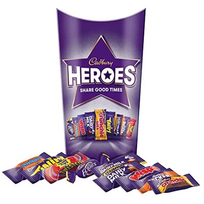 Cadbury Heroes Chocolate Mix delizioso cioccolato cremoso in un mix colorato miscela variegata dei migliori dolci perfetto da condividere! Cadbury Heroes Chocolate Mix delizioso cioccolato cremoso in un mix colorato miscela variegata dei migliori dolci perfetto da condividere!