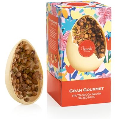 Venchi Uovo di Cioccolato Gran Gourmet Nocciolato Bianco Salato, 500 Gr, con "Nocciole Piemonte IGP", Mandorle e Pistacchi, Senza Glutine, con Sorpresa Pantone, Collezione Pasqua Venchi Uovo di Cioccolato Gran Gourmet Nocciolato Bianco Salato, 500 Gr, con "Nocciole Piemonte IGP", Mandorle e Pistacchi, Senza Glutine, con Sorpresa Pantone, Collezione Pasqua