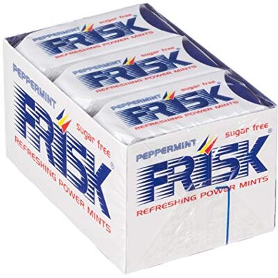 Frisk Peppermint, Caramelle Dure, Gusto Menta, Senza Zucchero, Senza Glutine, Confezione da 12 Astucci di Mentine, Formato Pratico e da Portare Sempre con te, per un Momento di Freschezza Immediata Frisk Peppermint, Caramelle Dure, Gusto Menta, Senza Zucchero, Senza Glutine, Confezione da 12 Astucci di Mentine, Formato Pratico e da Portare Sempre con te, per un Momento di Freschezza Immediata