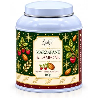 SaiTè -Aromi Creativi- Collezione tisane Chalet Tisana natalizia Marzapane & Lampone, 100gr Tisana regalo natale con lampone, cannella e arancio, miscela sfusa lavorata a mano fruttata e speziata, Made in Italy SaiTè -Aromi Creativi- Collezione tisane Chalet Tisana natalizia Marzapane & Lampone, 100gr Tisana regalo natale con lampone, cannella e arancio, miscela sfusa lavorata a mano fruttata e speziata, Made in Italy